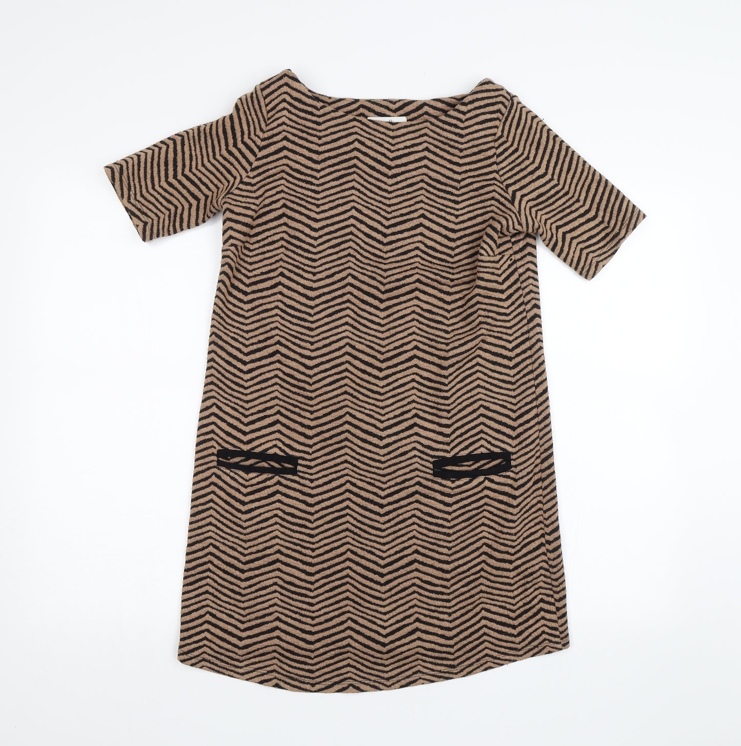 Wallis Womens Brown Striped  Shift  Size 8