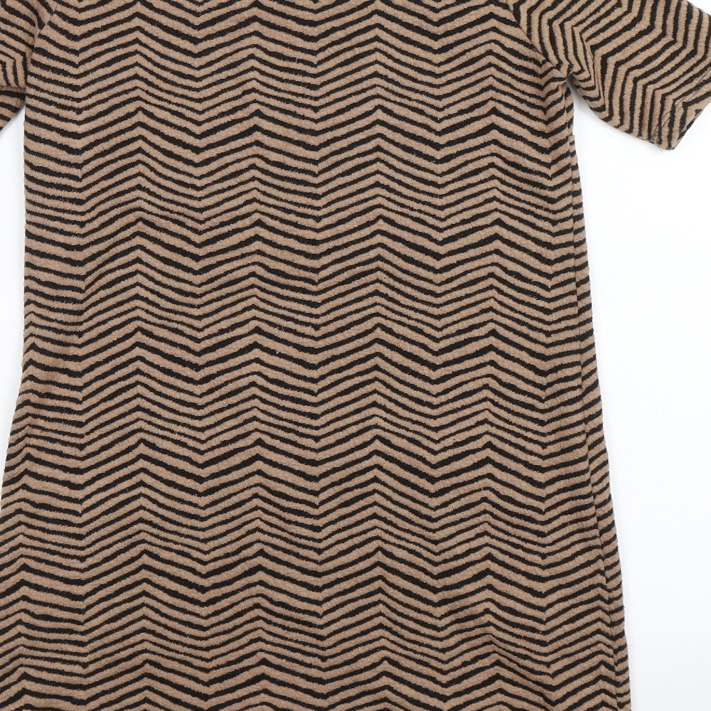 Wallis Womens Brown Striped  Shift  Size 8