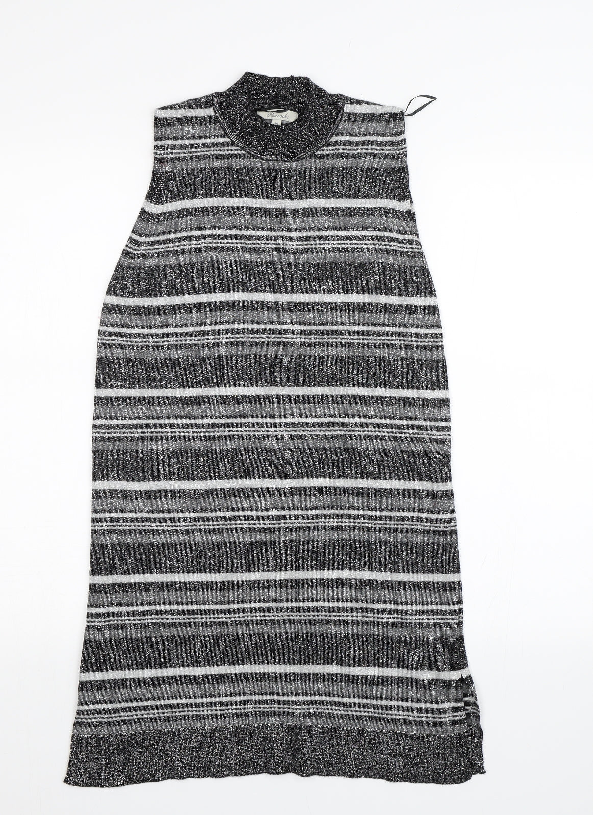 Peacocks Womens Grey Striped  Tank Dress  Size 14