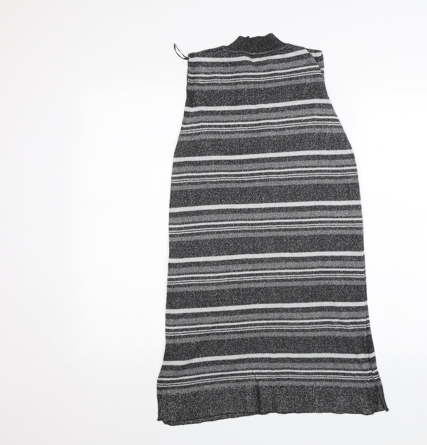 Peacocks Womens Grey Striped  Tank Dress  Size 14