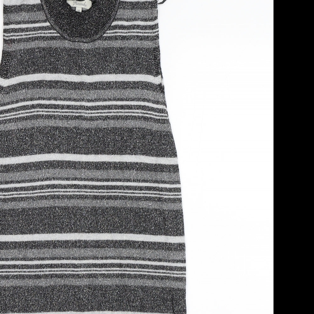 Peacocks Womens Grey Striped  Tank Dress  Size 14