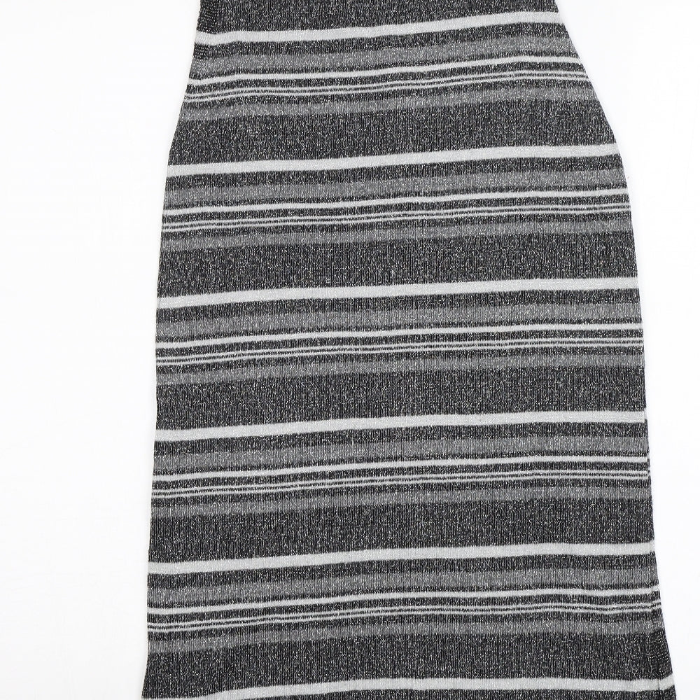 Peacocks Womens Grey Striped  Tank Dress  Size 14
