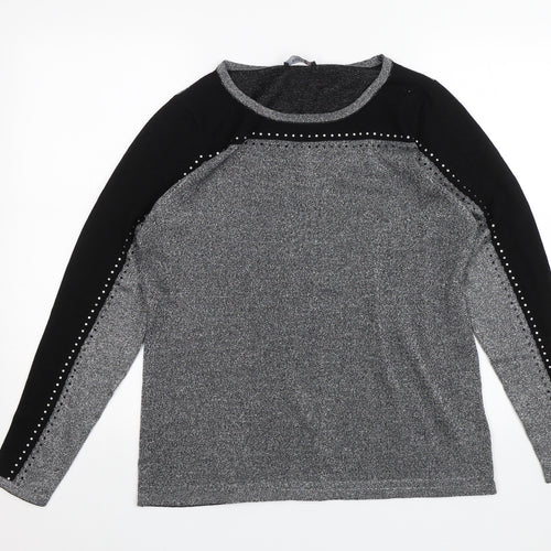 Klass Collection Womens Silver   Pullover Jumper Size L