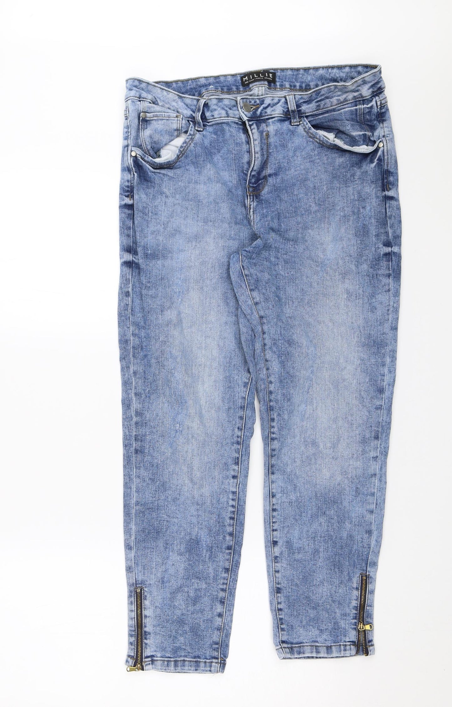 Peacocks Womens Blue   Skinny Jeans Size 14 L25 in