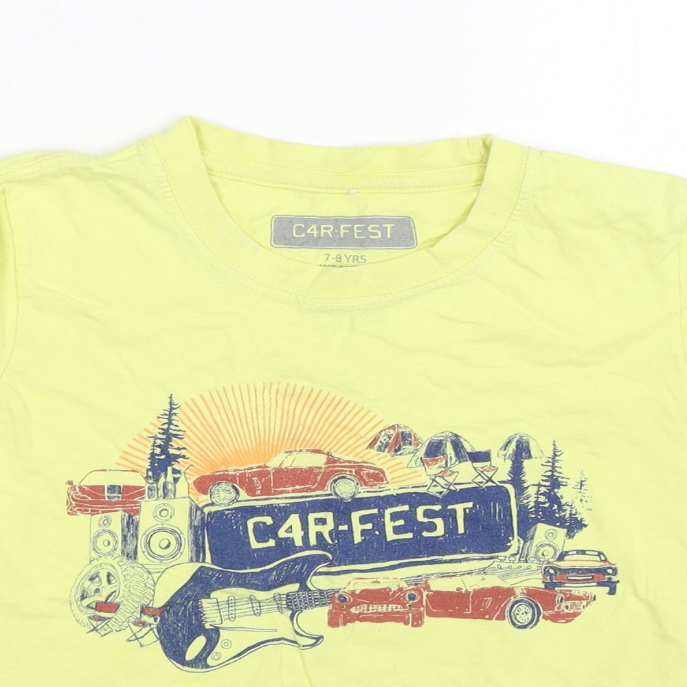 Car Fest Boys Yellow   Basic T-Shirt Size 7-8 Years