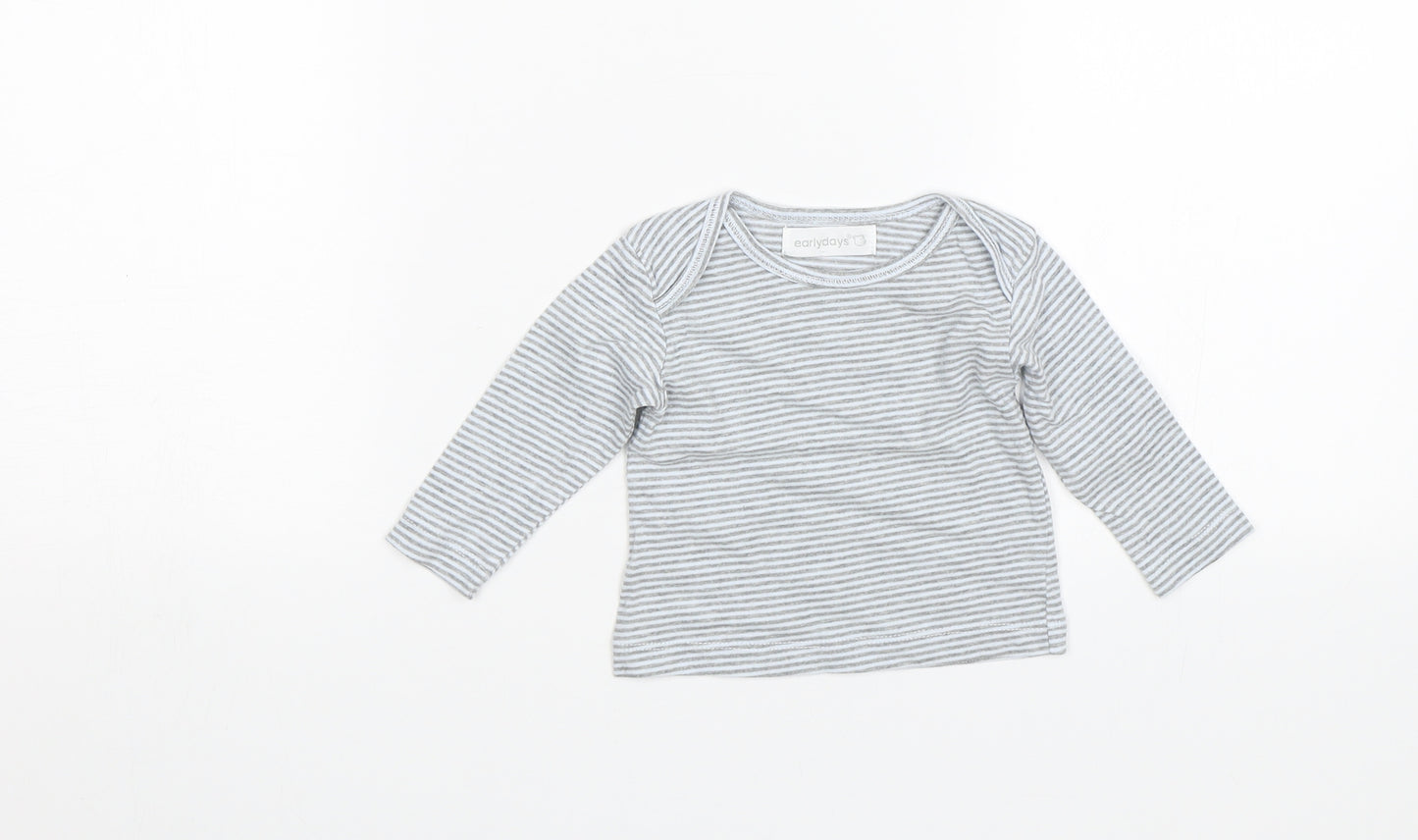 Early Days Baby Blue Striped  Basic T-Shirt Size 0-3 Months