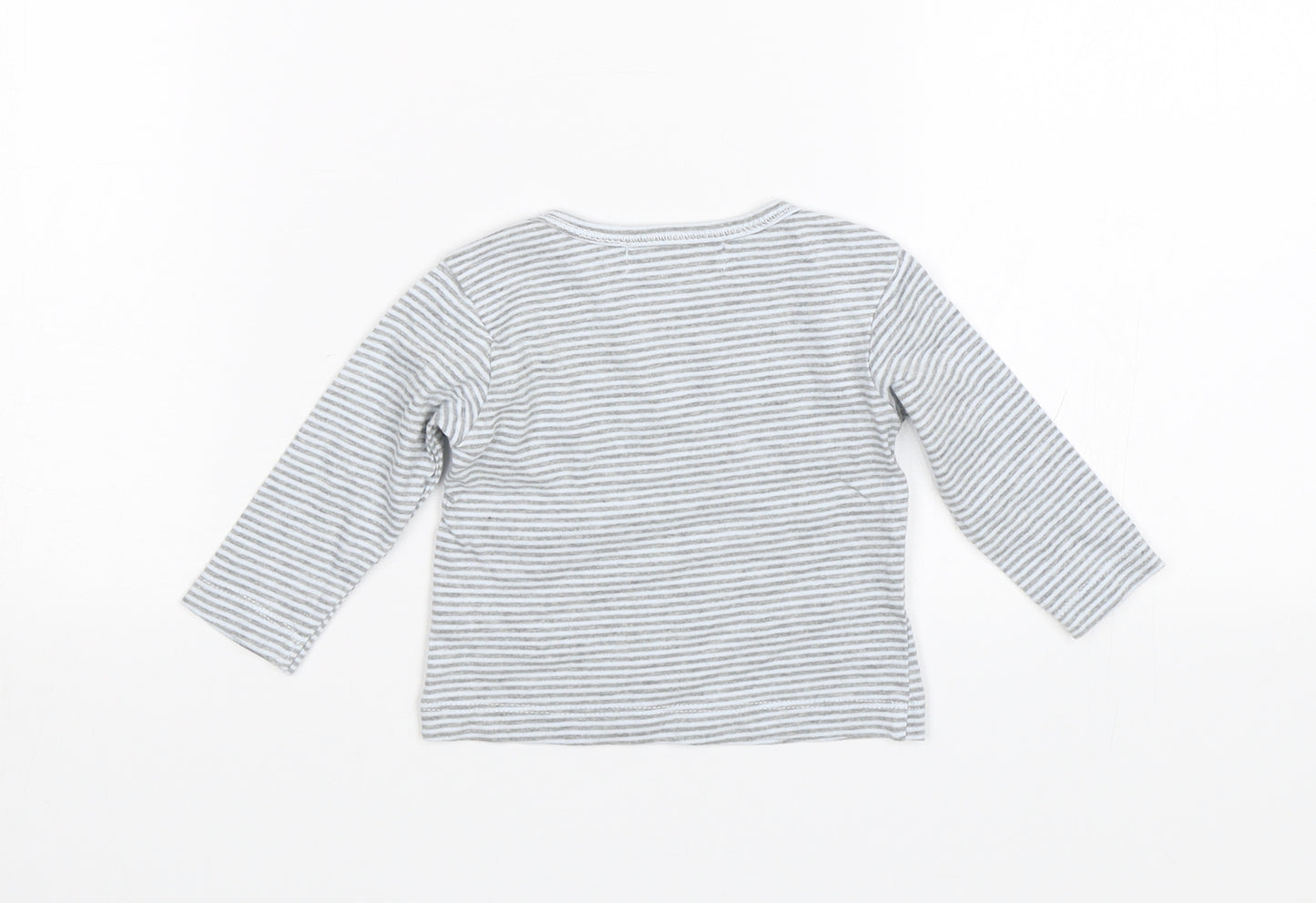 Early Days Baby Blue Striped  Basic T-Shirt Size 0-3 Months