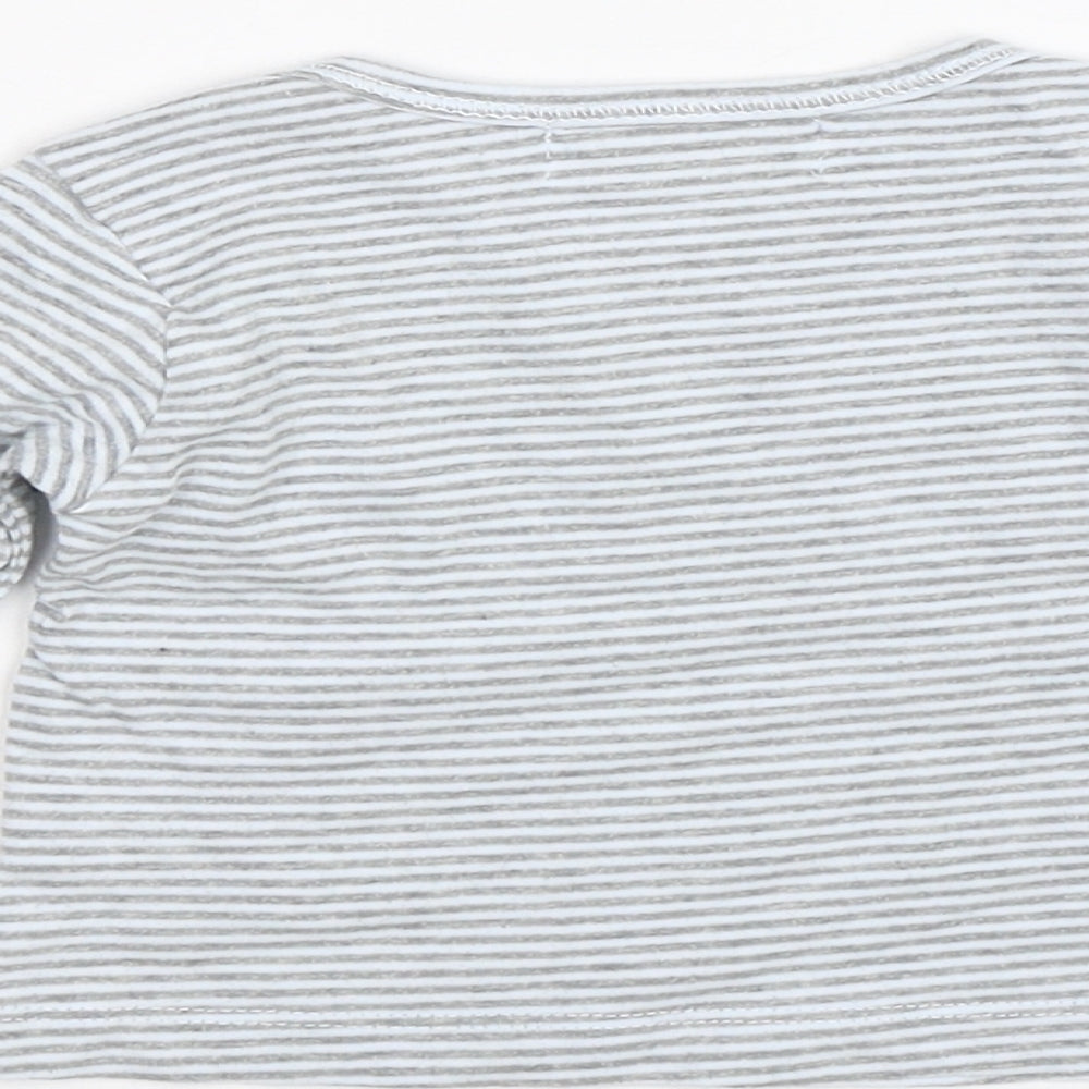 Early Days Baby Blue Striped  Basic T-Shirt Size 0-3 Months