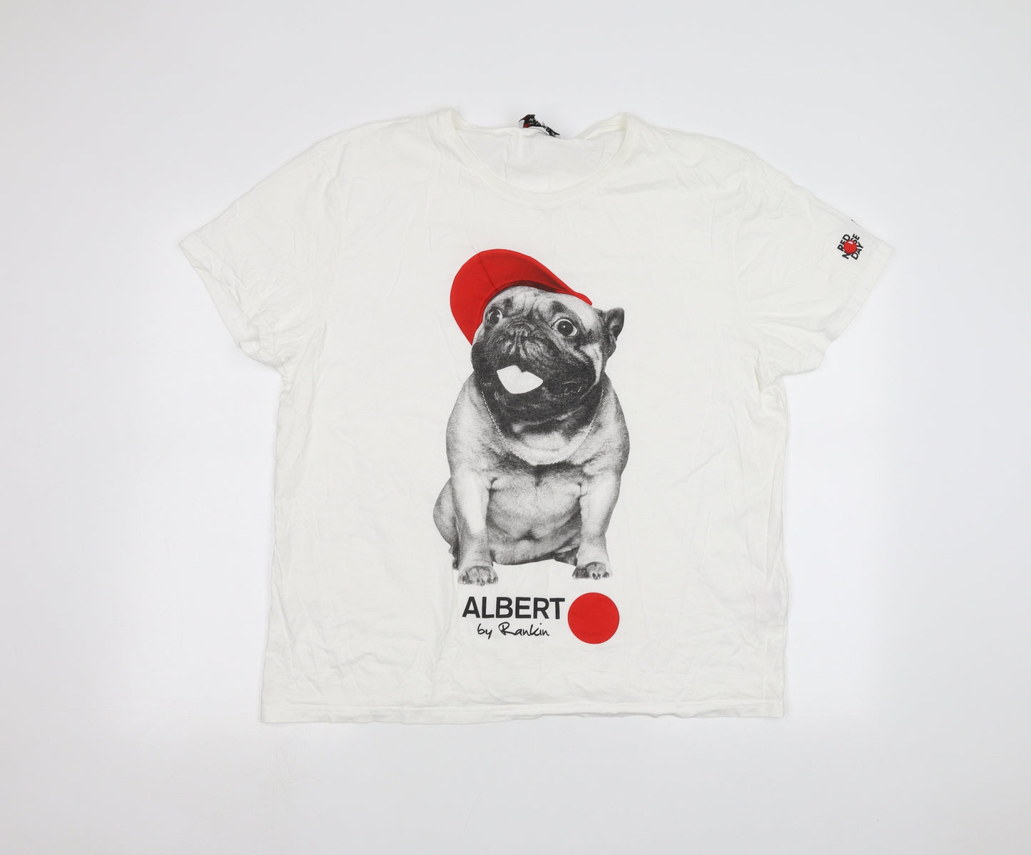 Comic Relief Womens White   Basic T-Shirt Size XL  - comic relief