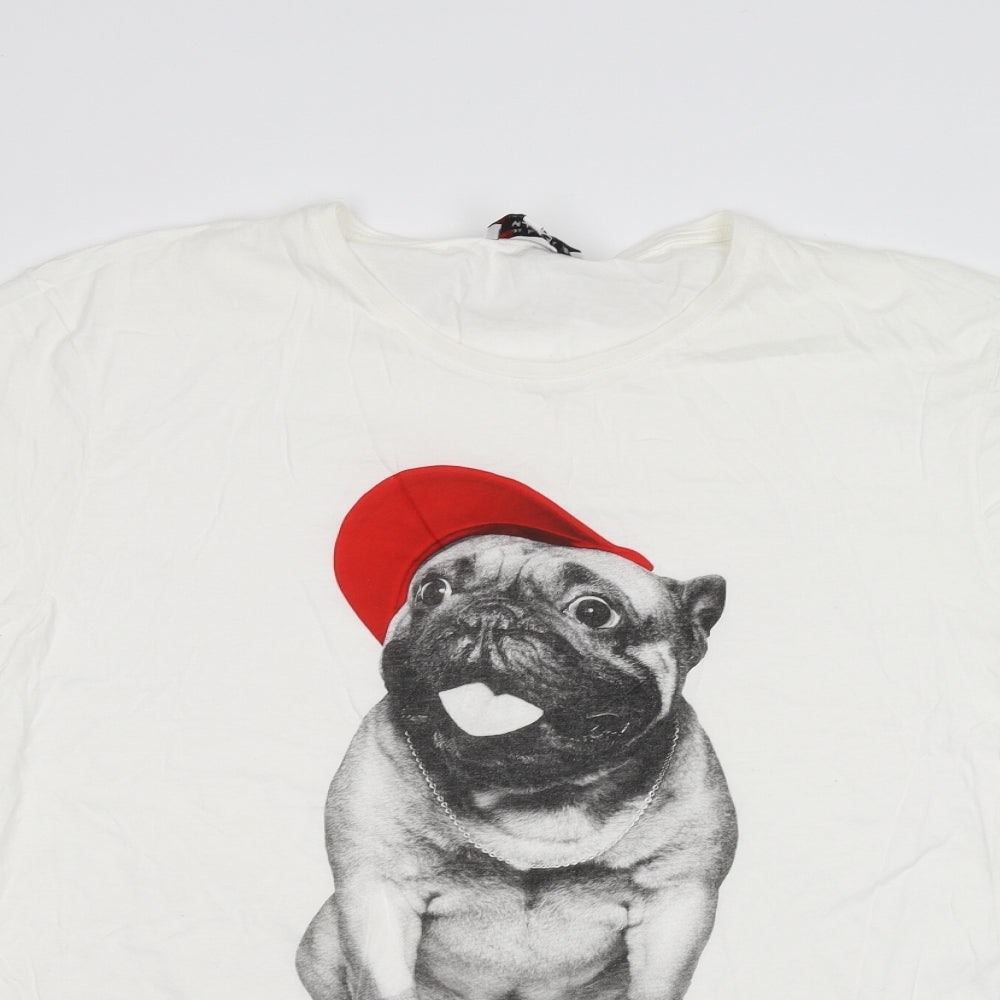 Comic Relief Womens White   Basic T-Shirt Size XL  - comic relief