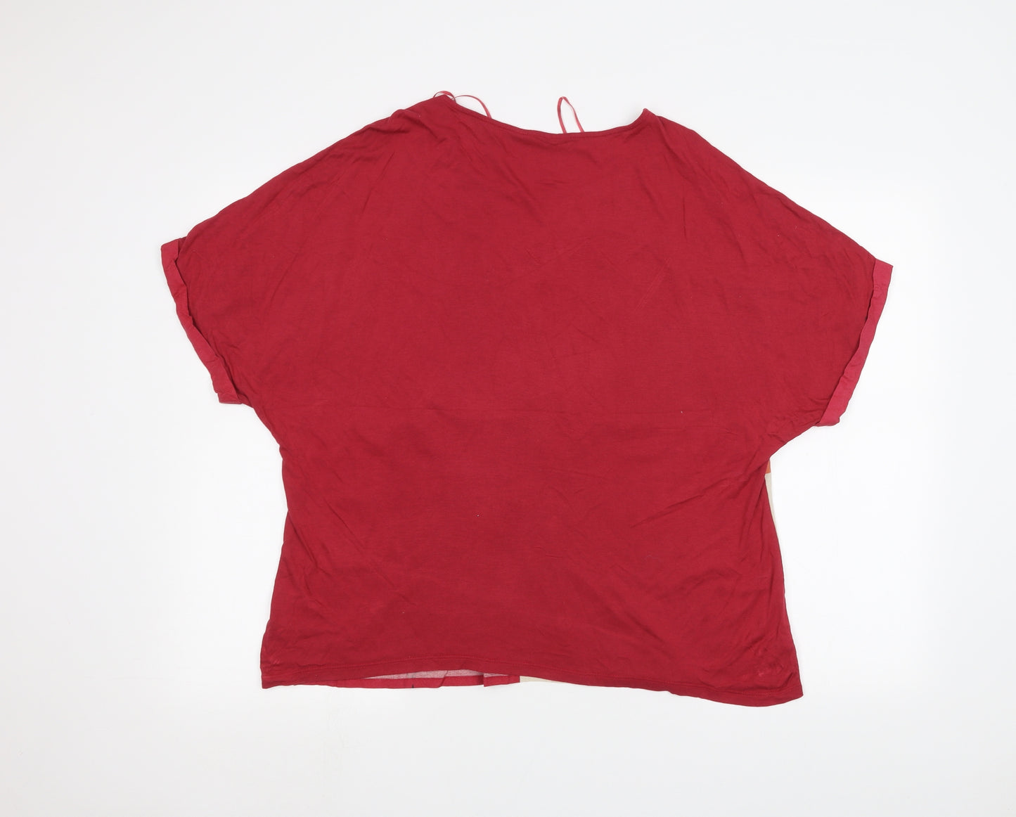 Viz a Viz Womens Red   Basic T-Shirt Size M  - flower