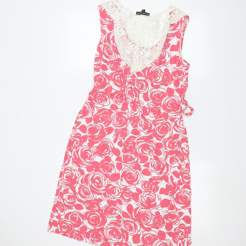 Jenny Lloyd Womens Pink Floral  A-Line  Size 16