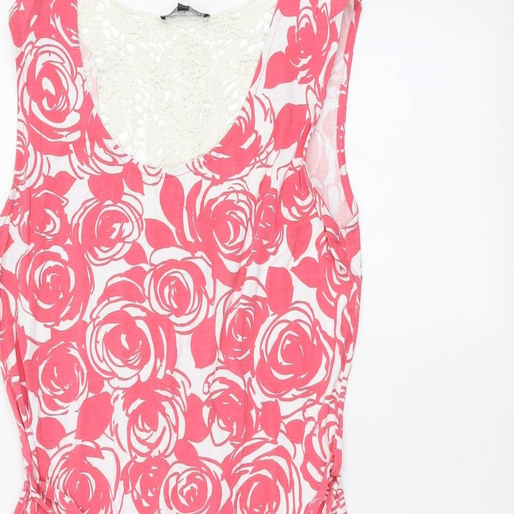 Jenny Lloyd Womens Pink Floral  A-Line  Size 16