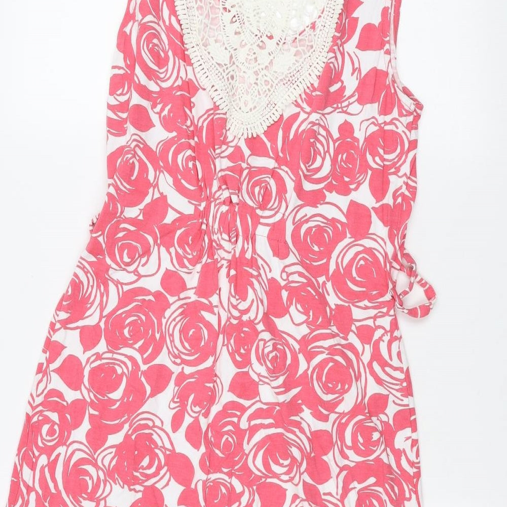 Jenny Lloyd Womens Pink Floral  A-Line  Size 16