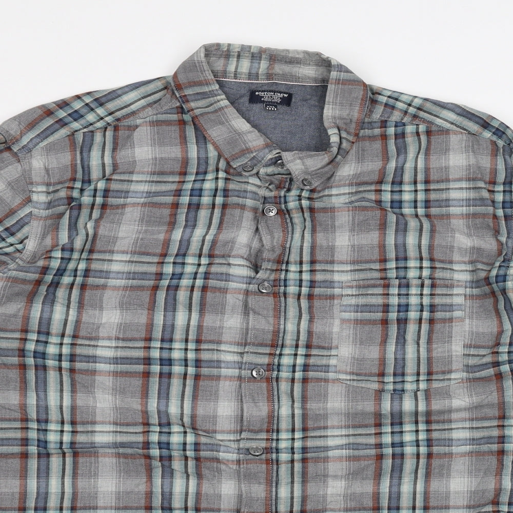 Boston crew Mens Grey    Dress Shirt Size 2XL