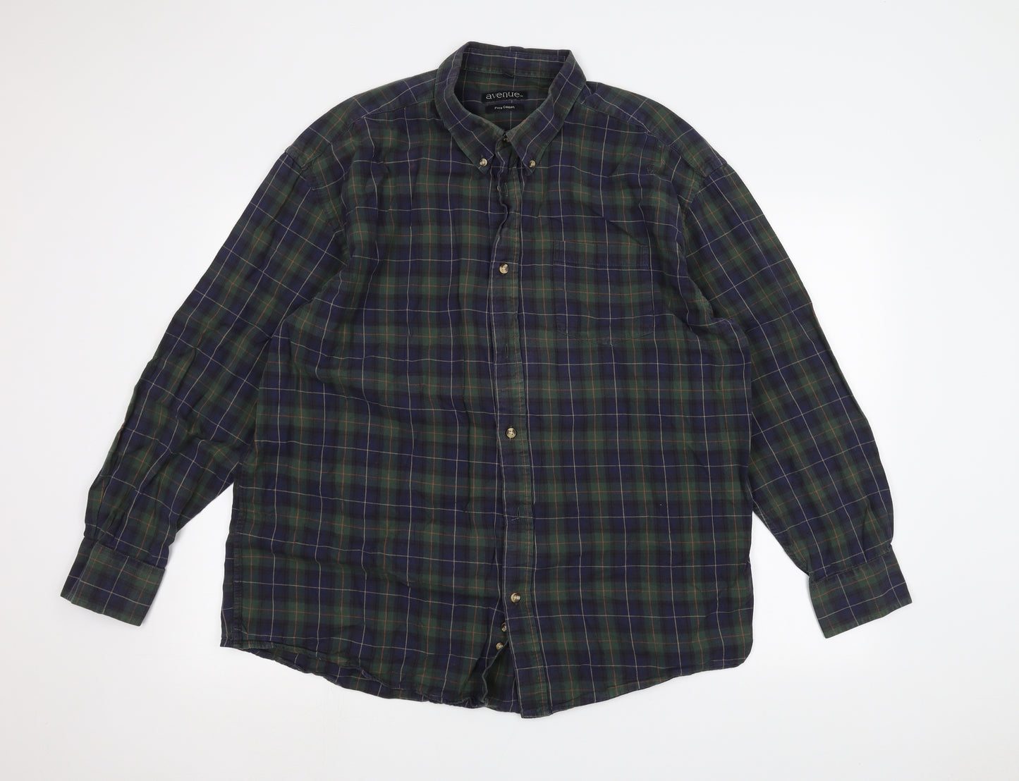 Avenue Mens Green    Dress Shirt Size 2XL