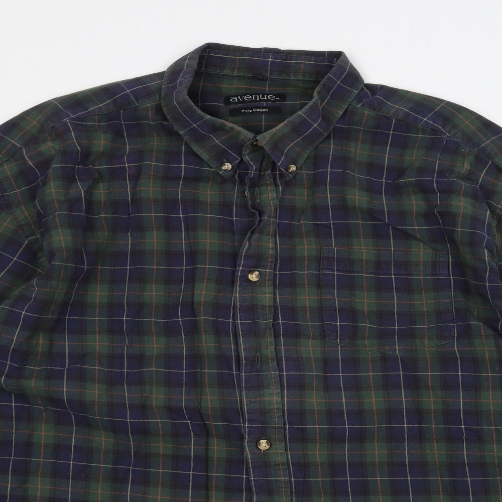 Avenue Mens Green    Dress Shirt Size 2XL