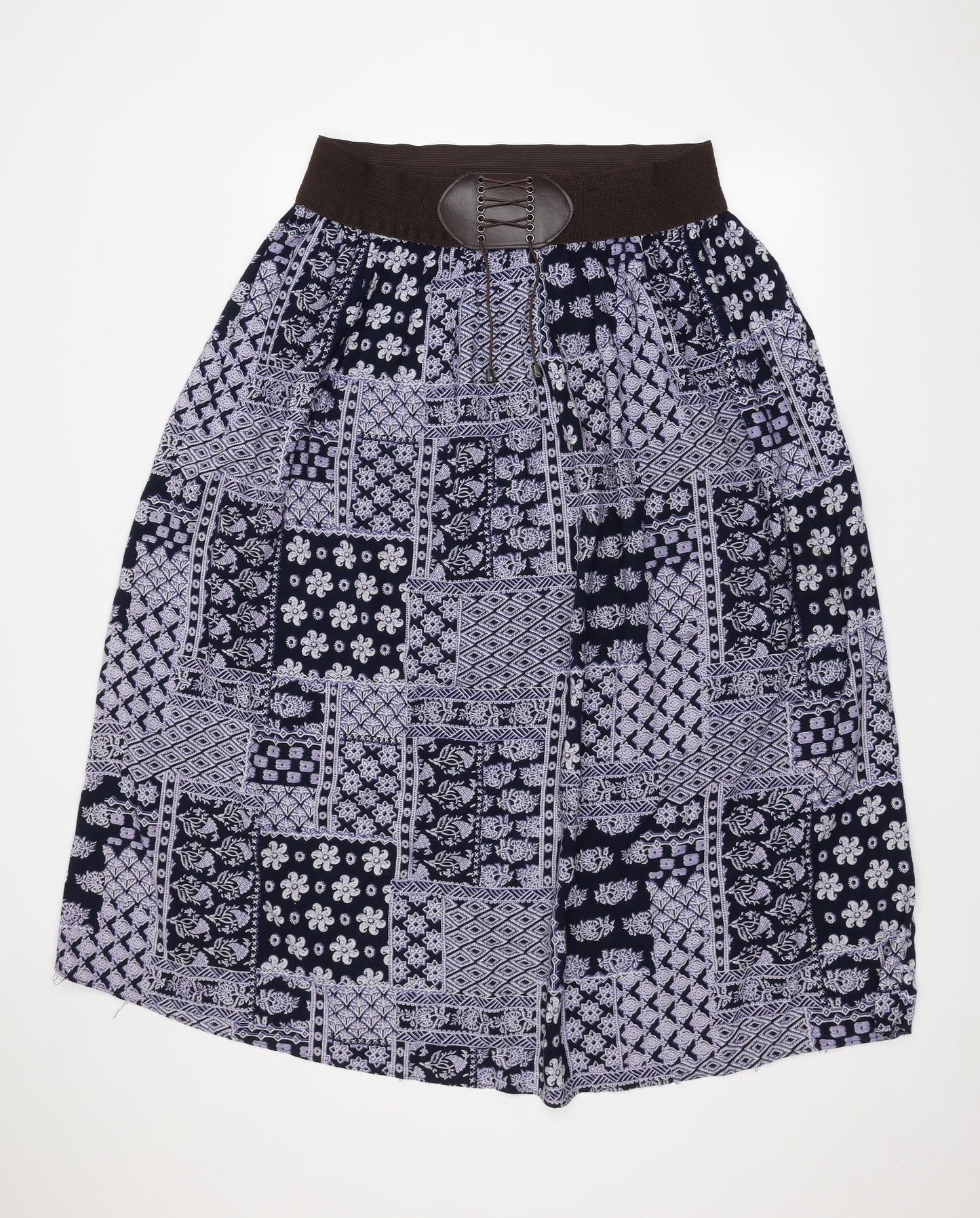 Peacocks Womens Blue Floral  A-Line Skirt Size 18