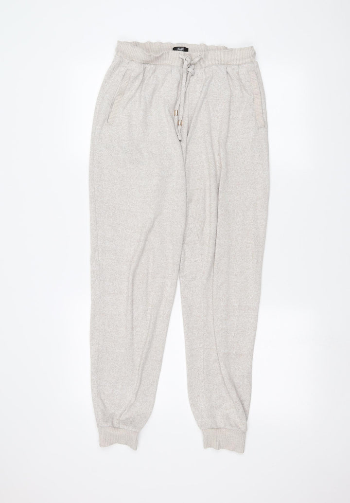 F&F Womens White   Sweatpants Trousers Size 8 L25 in