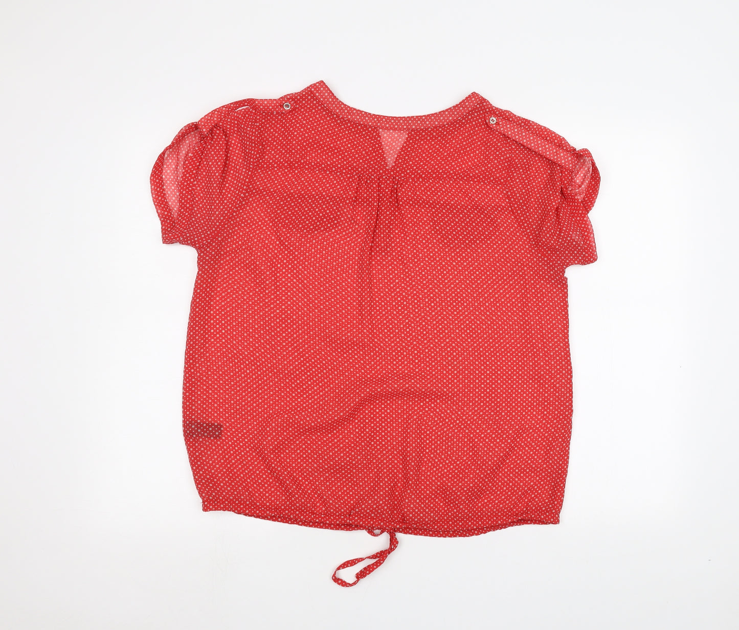 George Womens Red Polka Dot  Basic Blouse Size 12