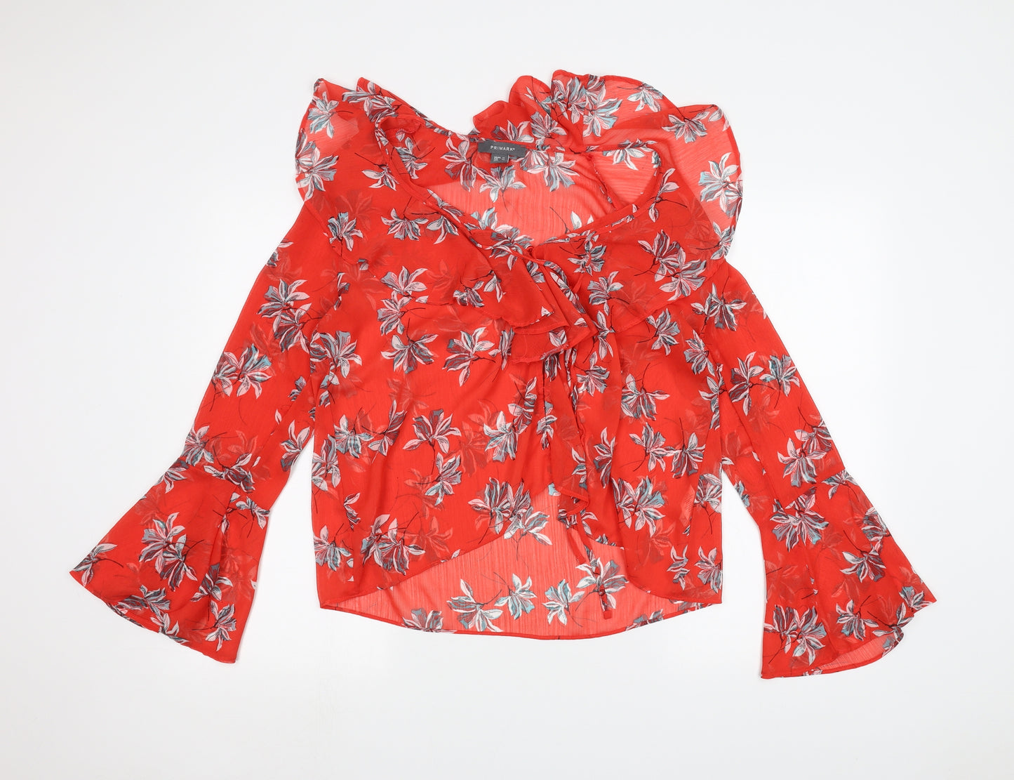 Primark Womens Red Floral  Basic Blouse Size 12