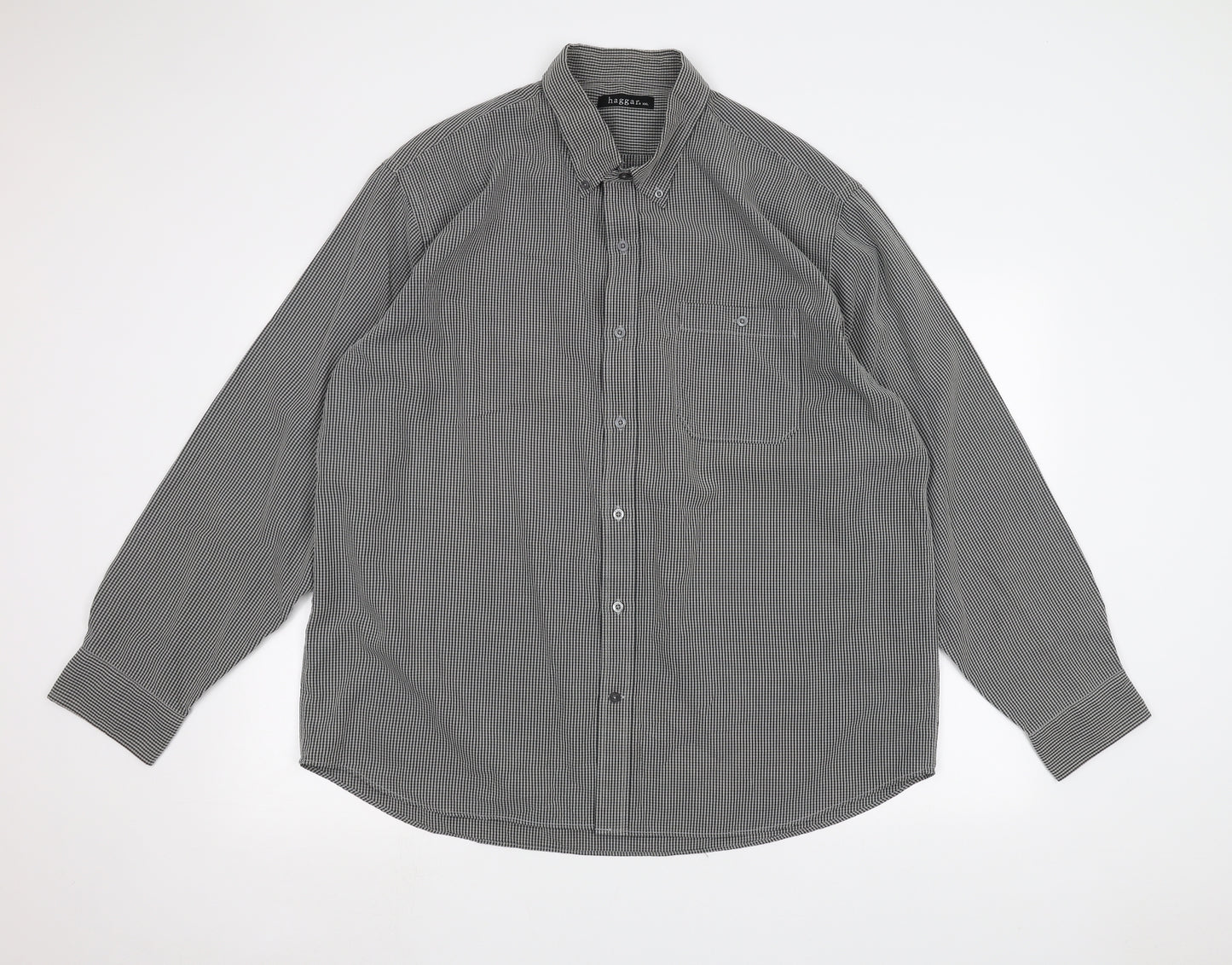 Haggar Mens Grey    Dress Shirt Size 2XL