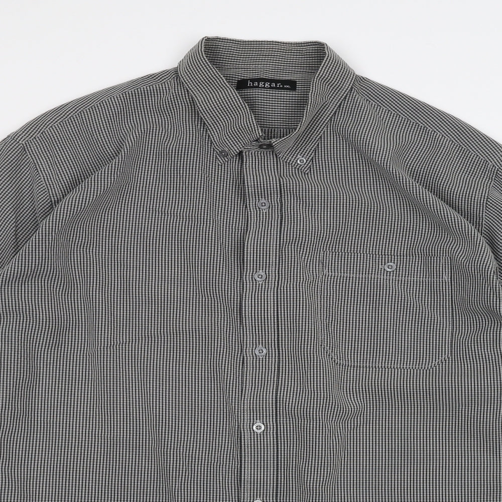Haggar Mens Grey    Dress Shirt Size 2XL
