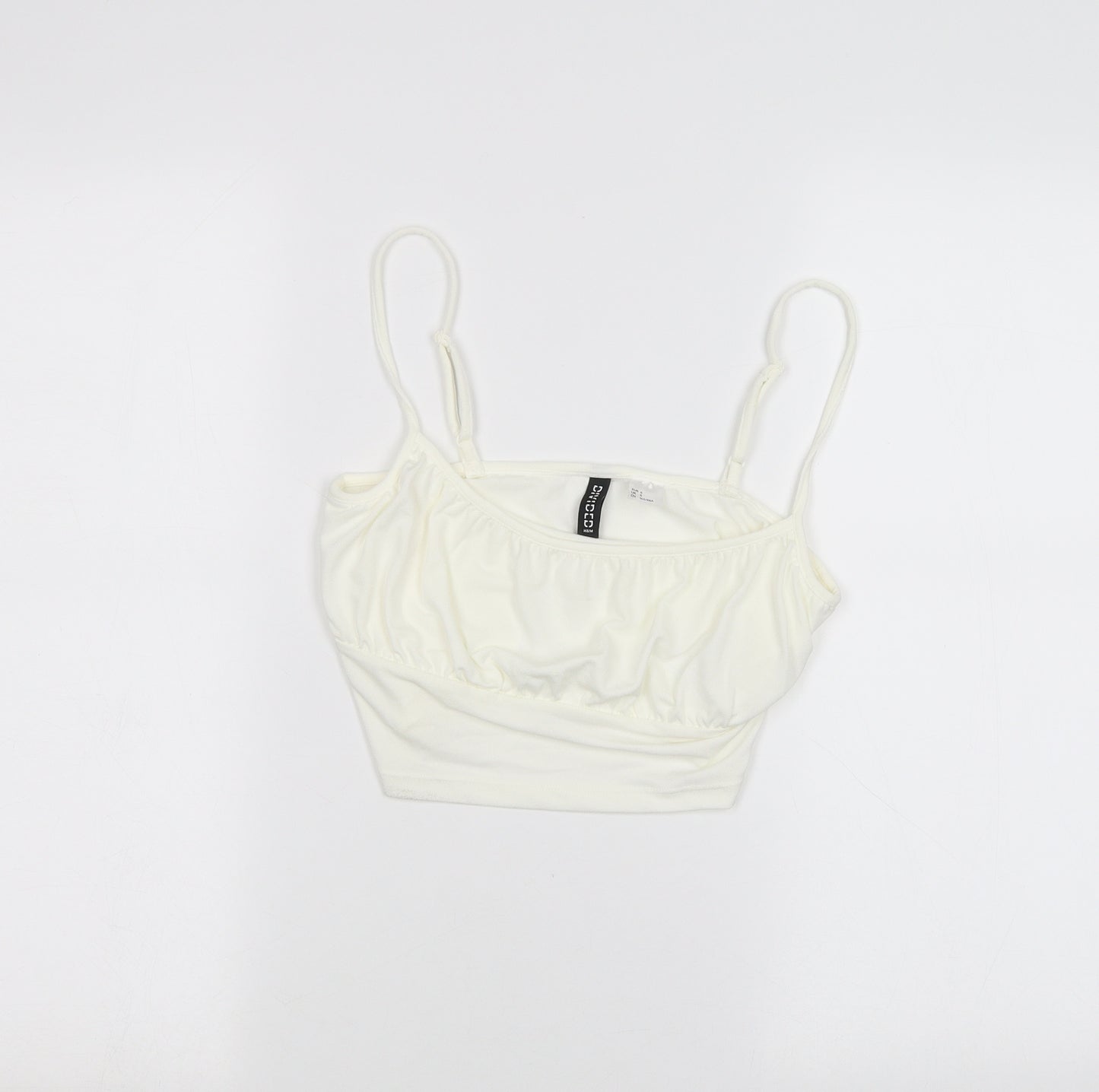 H&M Womens White   Cropped T-Shirt Size S