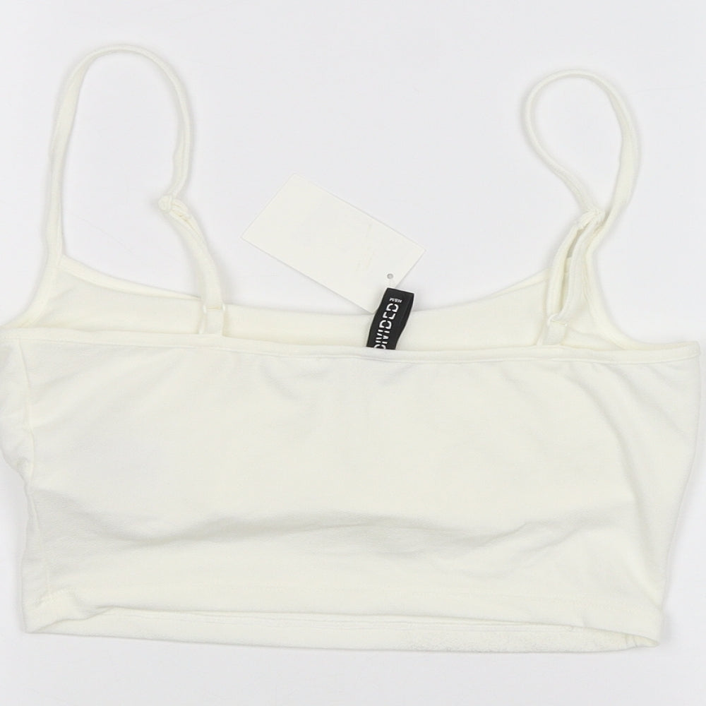 H&M Womens White   Cropped T-Shirt Size S