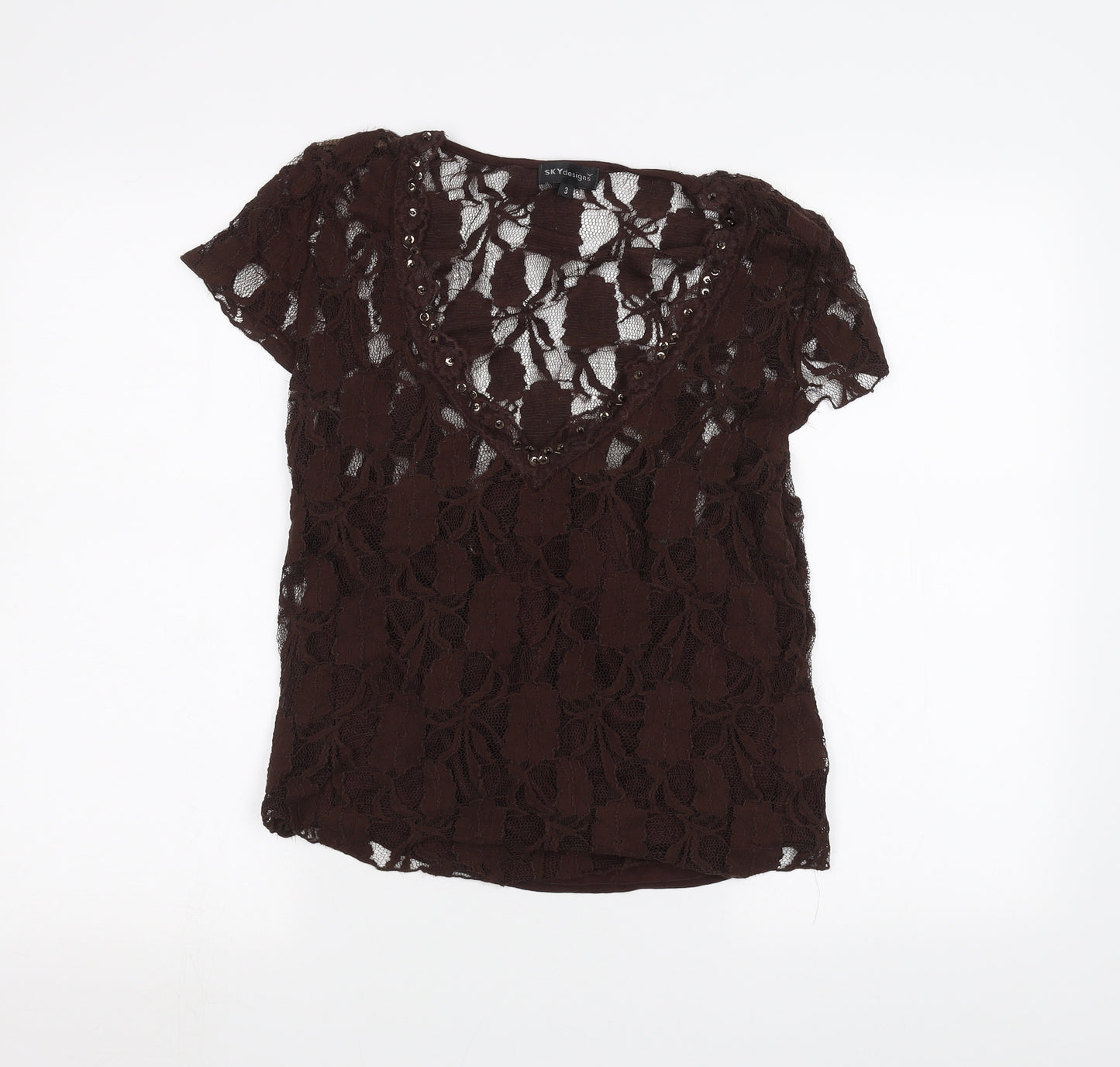 Sky designs Womens Brown   Basic T-Shirt Size M
