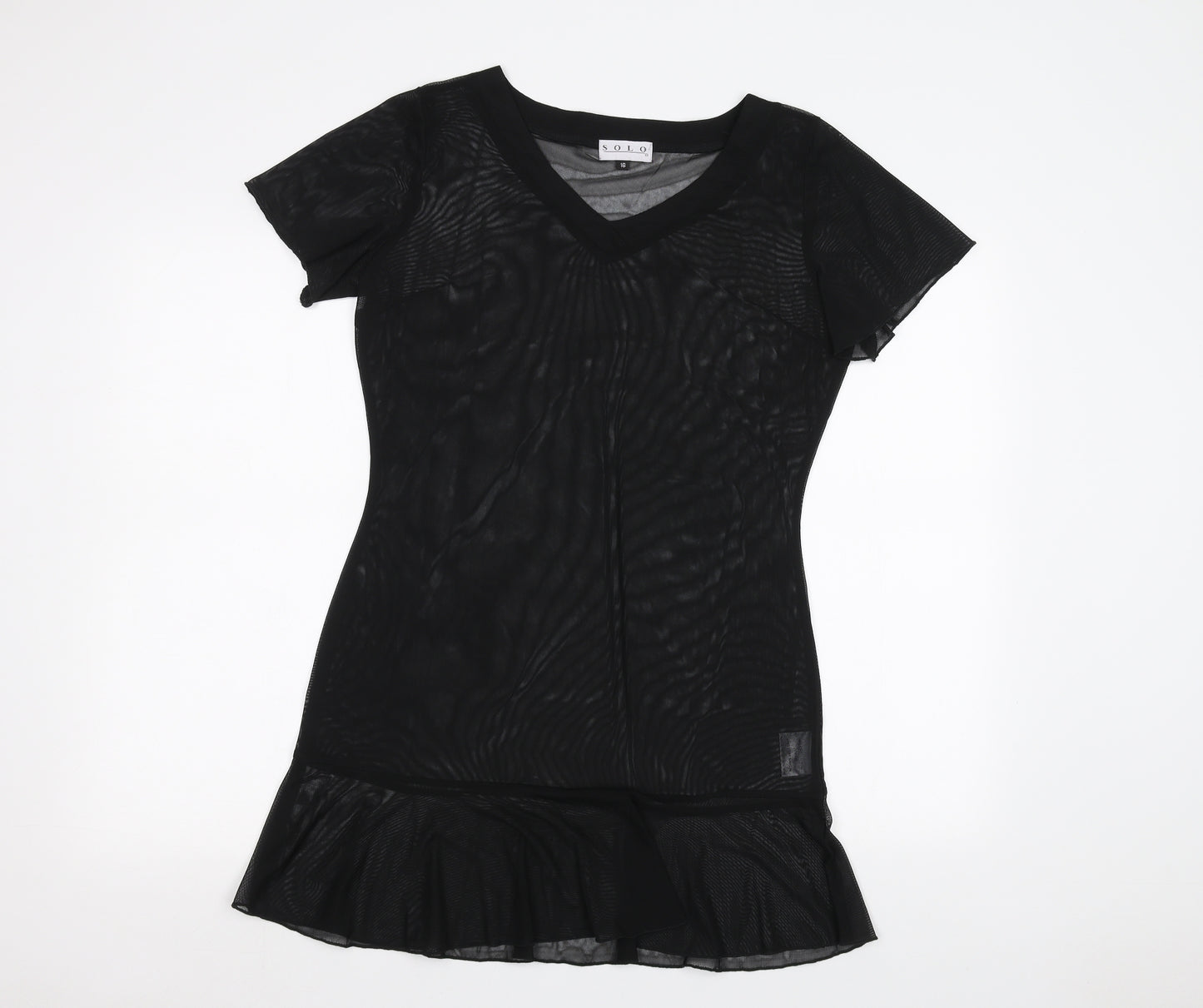 Solo Womens Black   Basic T-Shirt Size 16