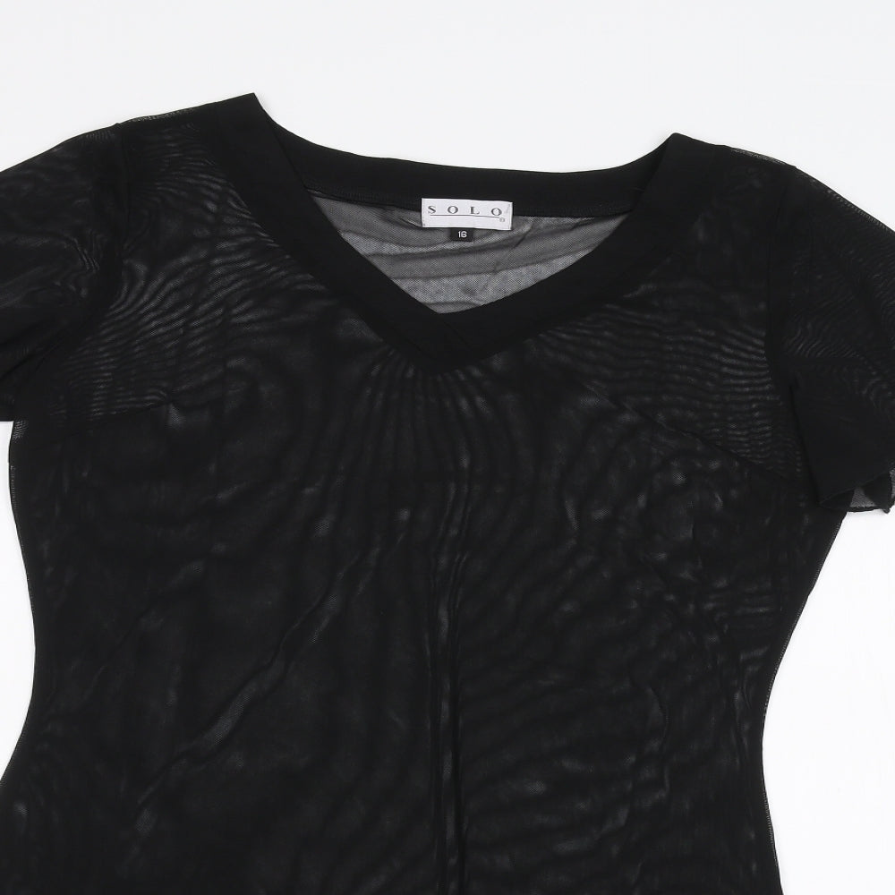Solo Womens Black   Basic T-Shirt Size 16