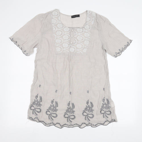 JUST ELEGANCE Womens Grey   Basic T-Shirt Size M