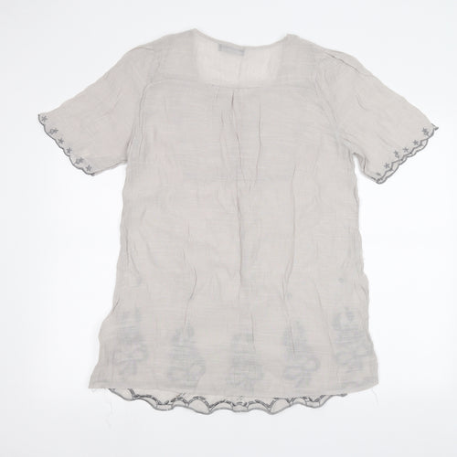 JUST ELEGANCE Womens Grey   Basic T-Shirt Size M