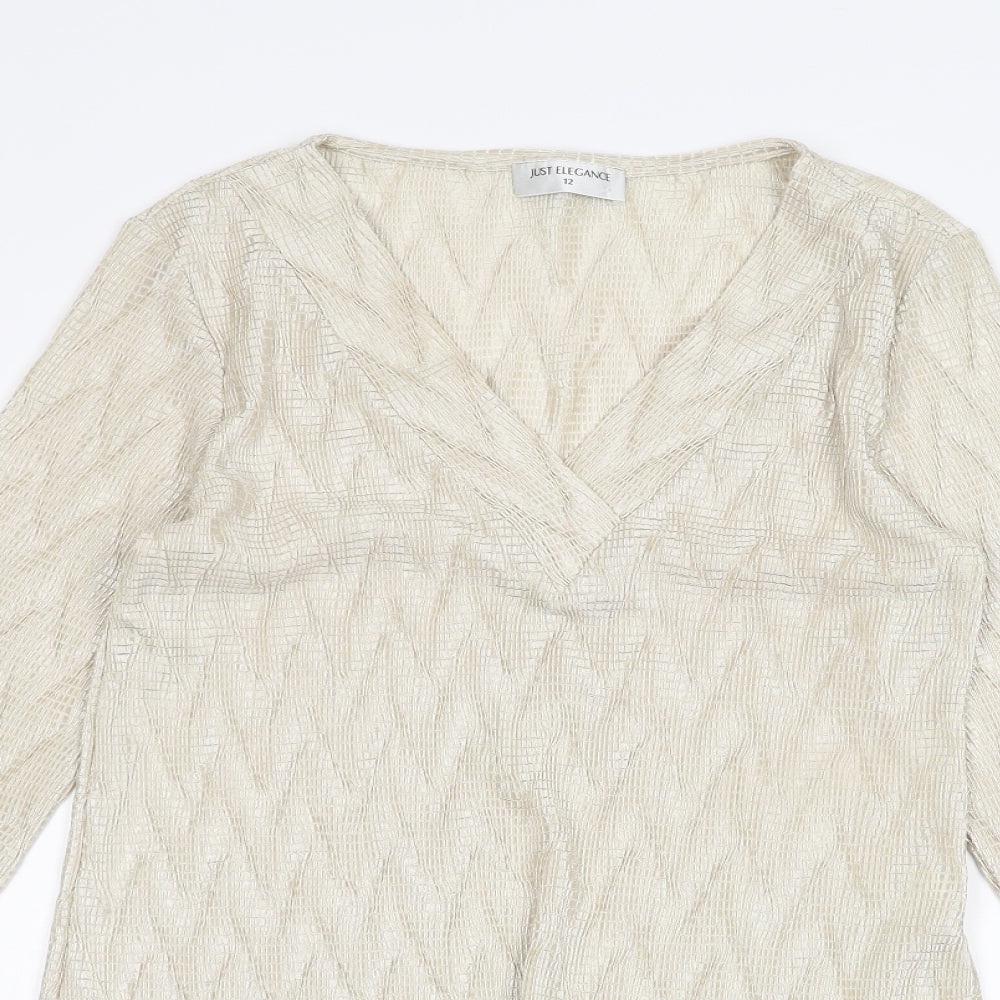 Just Elegance Womens Gold   Basic T-Shirt Size 12