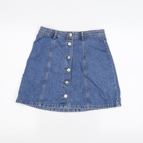 H&M Womens Blue  Denim A-Line Skirt Size 10
