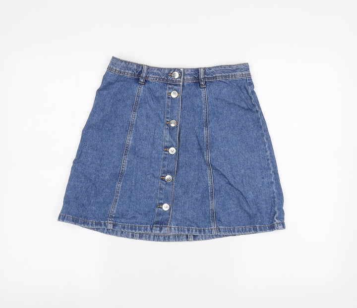 H&M Womens Blue Denim A-Line Skirt Size 10