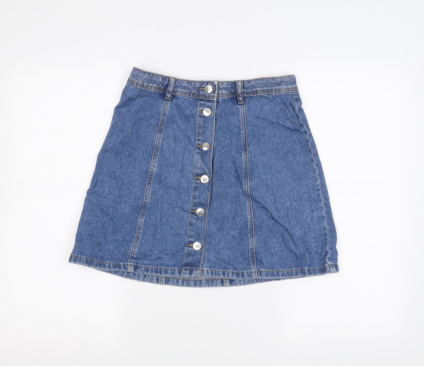 H&M Womens Blue  Denim A-Line Skirt Size 10