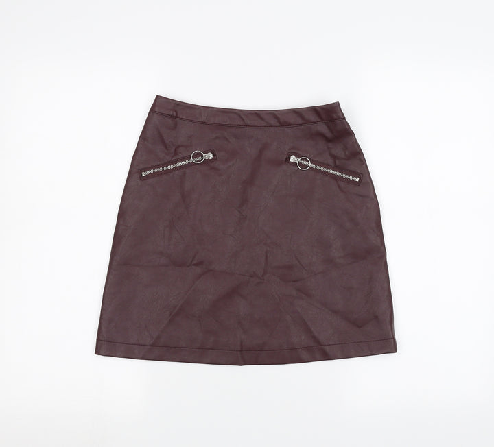 Primark Womens Red A-Line Skirt Size 6