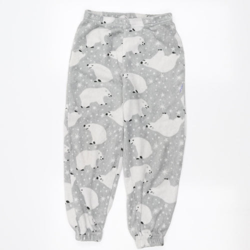 just like you Girls Grey   Sweatpants Trousers Size 8-9 Years - polar bear