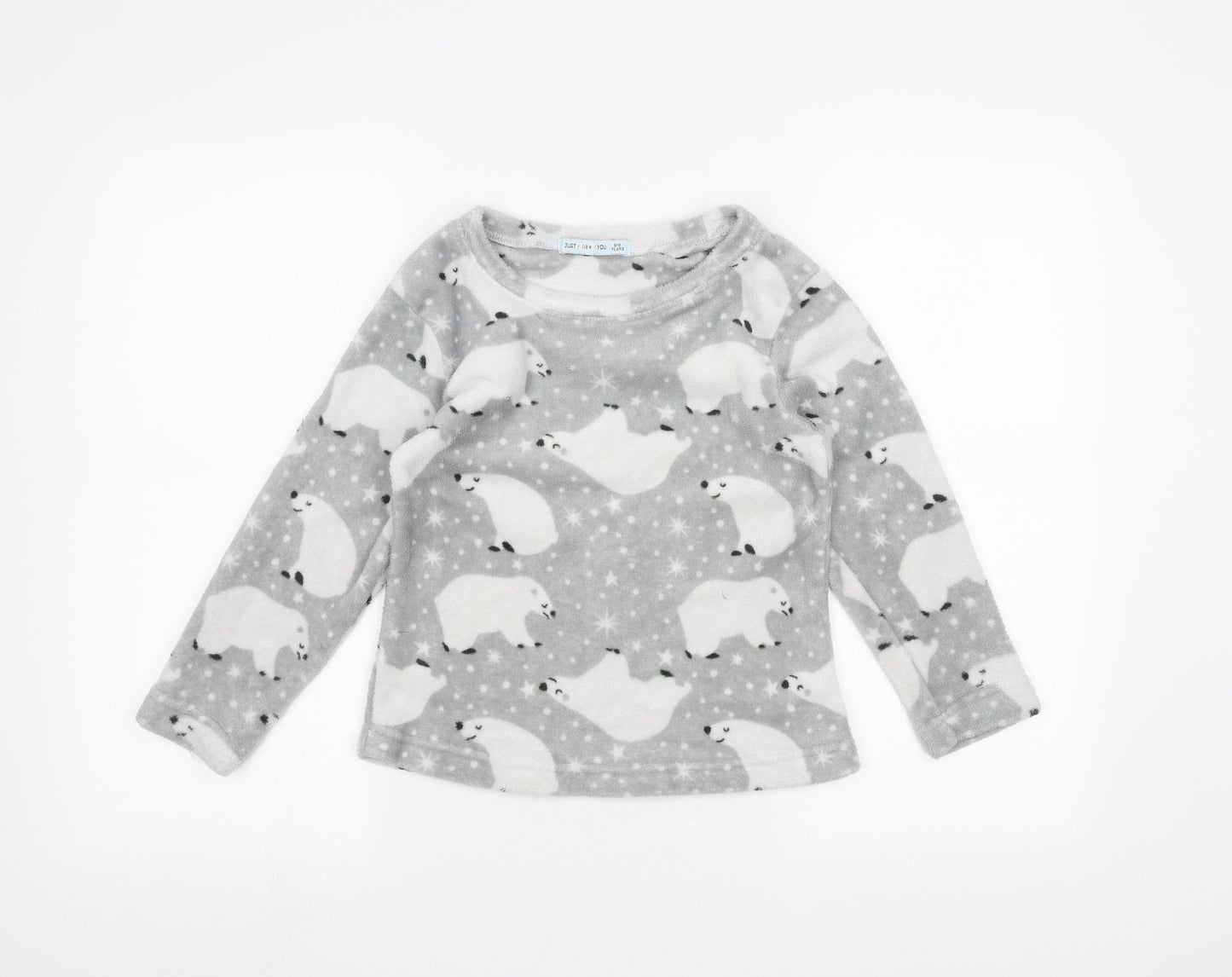 just like you Girls Grey Solid  Cami Pyjama Top Size 8-9 Years  - Polar bear