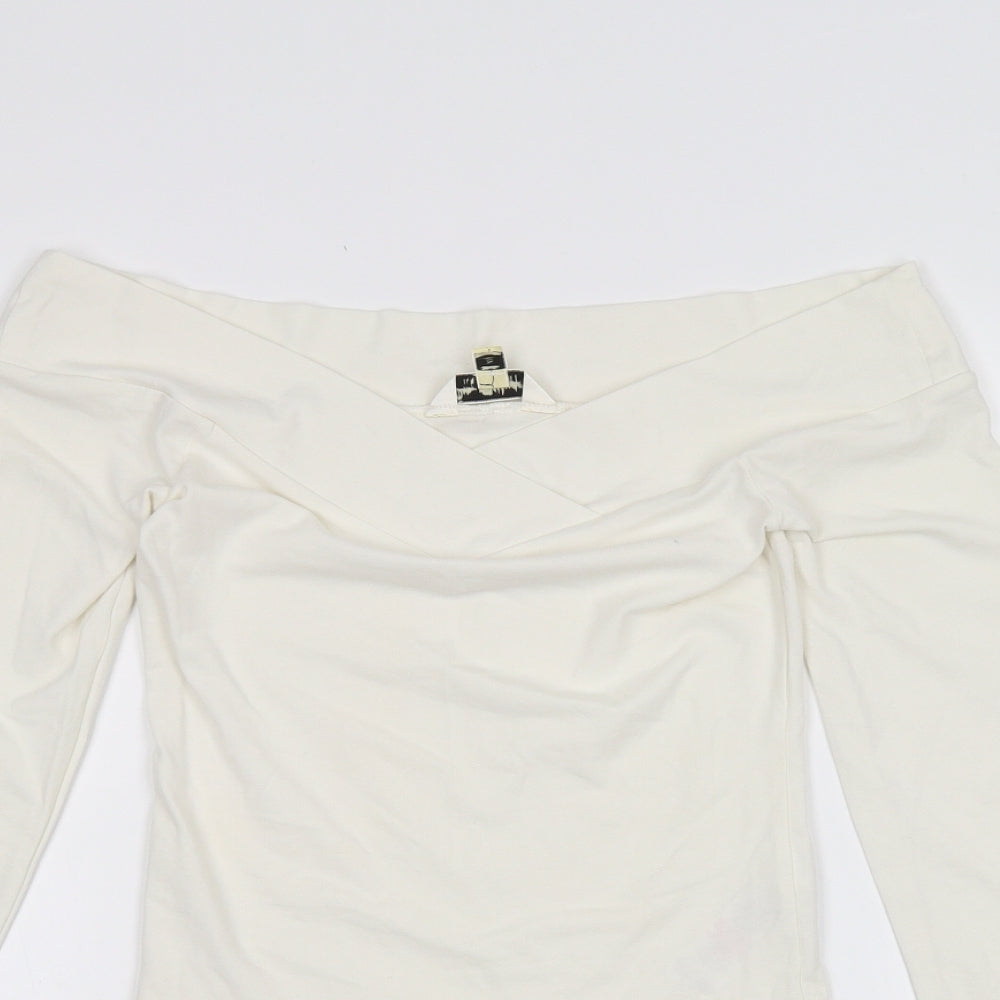 Miss Selfridge Womens White   Basic T-Shirt Size 8