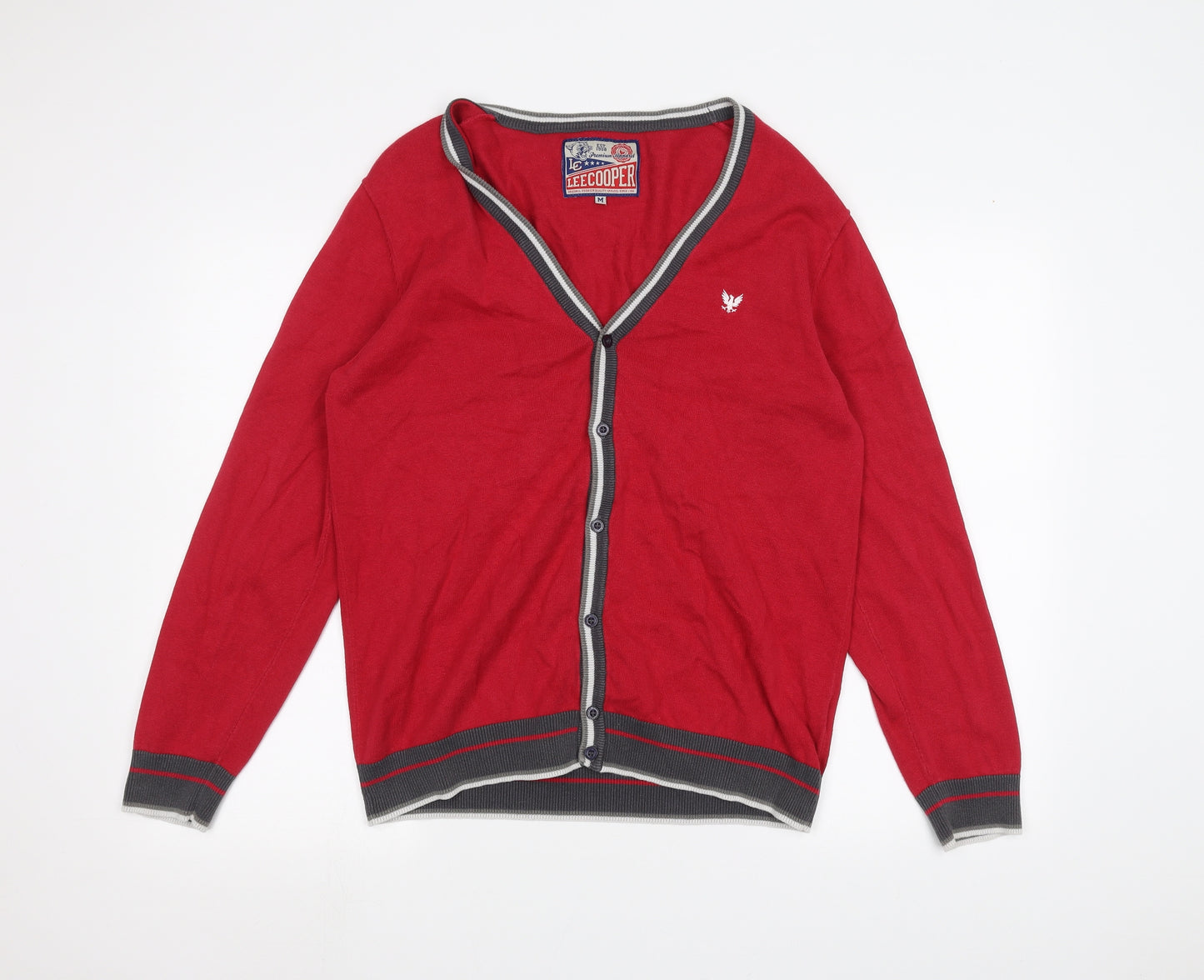 Lee Cooper Mens Red   Cardigan Jumper Size M