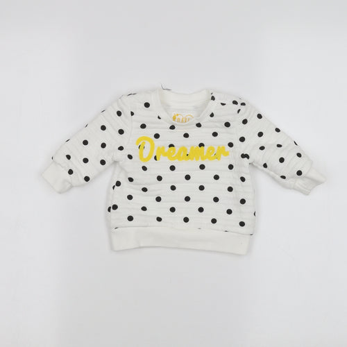 Primark Baby White Polka Dot  Pullover Jumper Size 3-6 Months
