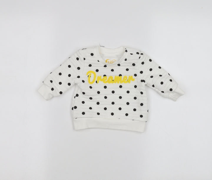 Primark Baby White Polka Dot Pullover Jumper Size 3-6 Months