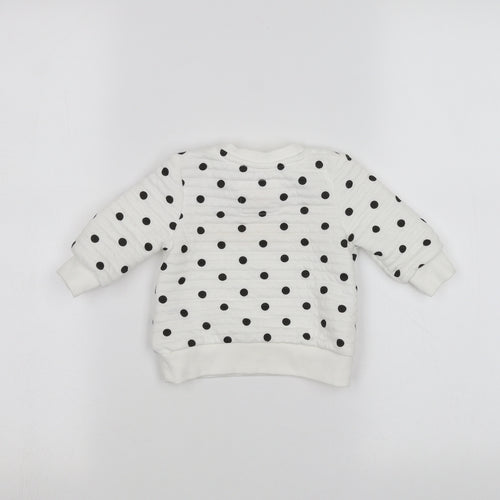 Primark Baby White Polka Dot  Pullover Jumper Size 3-6 Months