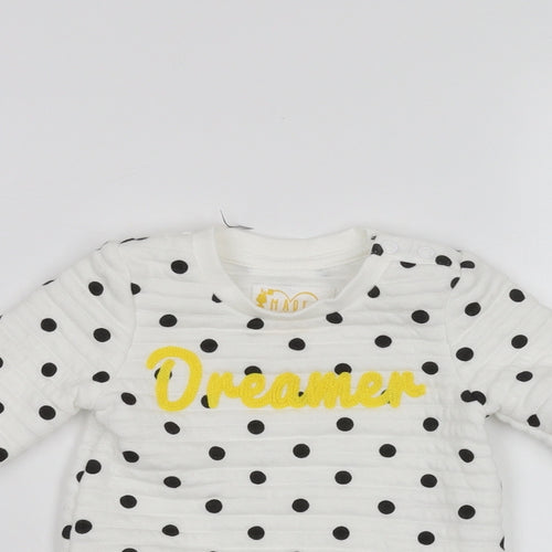 Primark Baby White Polka Dot  Pullover Jumper Size 3-6 Months