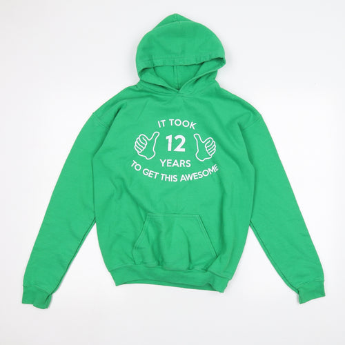 Gilden Girls Green   Pullover Hoodie Size 12 Years