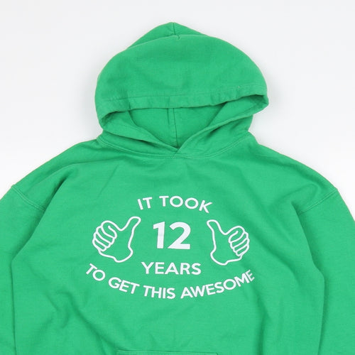 Gilden Girls Green   Pullover Hoodie Size 12 Years