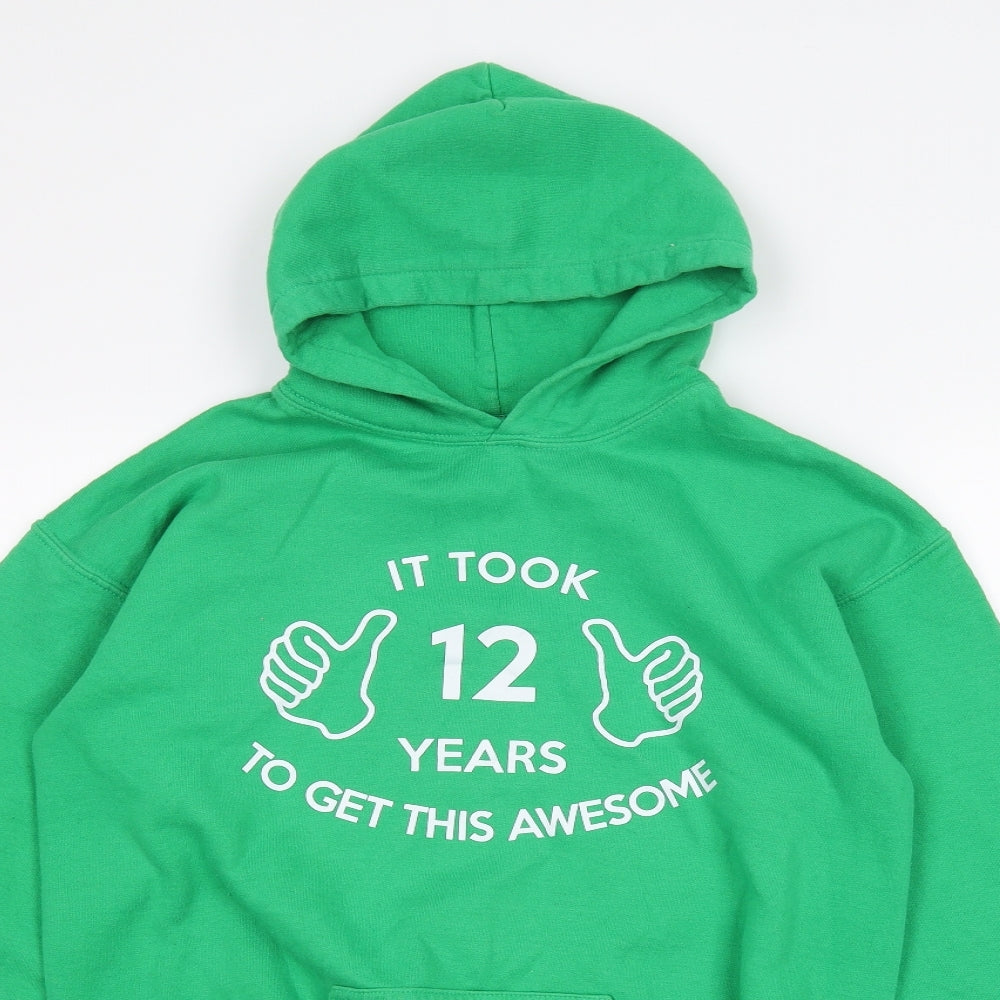 Gilden Girls Green   Pullover Hoodie Size 12 Years